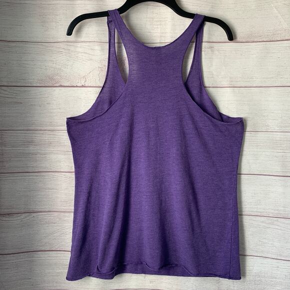 Next Level Apparel Purple Racerback Tank Too WORLD'S OKAYEST RUNNER Size XL - Picture 6 of 16